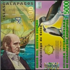 Galápagos 5.000 Nuevos Sucres 2009 Fe Darwin Polímero Fantasia