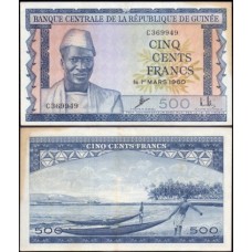 Guinea Guiné P-14a Sob 500 Francs 1960