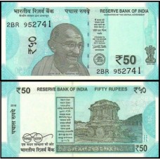 Índia P-111d Fe 50 Rupees 2018 Gandhi