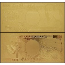 Japan Japão 10.000 Yen Folheada a Ouro 24k Fantasia