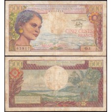 Madagascar P-58a.1 Mbc 500 Francs = 100 Ariary ND (1966)