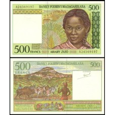 Madagascar P-75a Fe 500 Francs = 100 Ariary ND (1994)