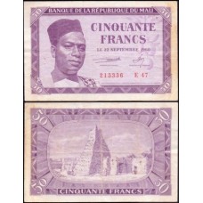 Mali P-1 Mbc 50 Francs 1960 Modibo Keïta