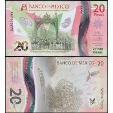 México P-132b.3 Fe 20 Pesos 2021 Comemorativa Polímero