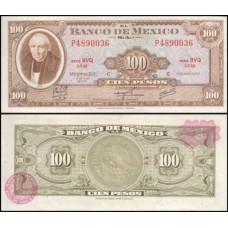 México P-61i.4 Fe 100 Pesos 1973 Miguel Hidalgo 