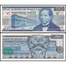 México P-65a Fe 50 Pesos 1973 Série BA