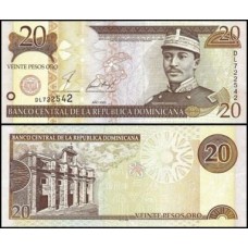 República Dominicana P-169a Fe 20 Pesos Oro 2001