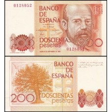 Spain Espanha P-156a.1 Fe 200 Pesetas 1980 "Clarín"