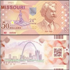 Usa Estados Unidos 50 Dollars 24st State Missouri Polímero Fantasia