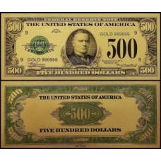 Usa Estados Unidos US-58c Fe 500 Dollars 1928 Folheada a Ouro 24K Color