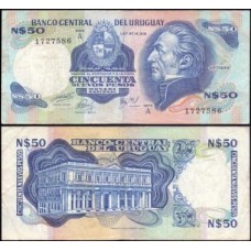 Uruguay Uruguai P-59 Mbc 50 Nuevos Pesos ND (1975) José Artigas