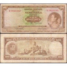 Venezuela P-48d Mbc 100 Bolívares 1966 Simón Bolívar