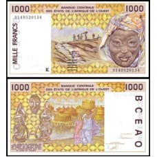 W A S Senegal P-711Ka Fe 1.000 Francs 1991